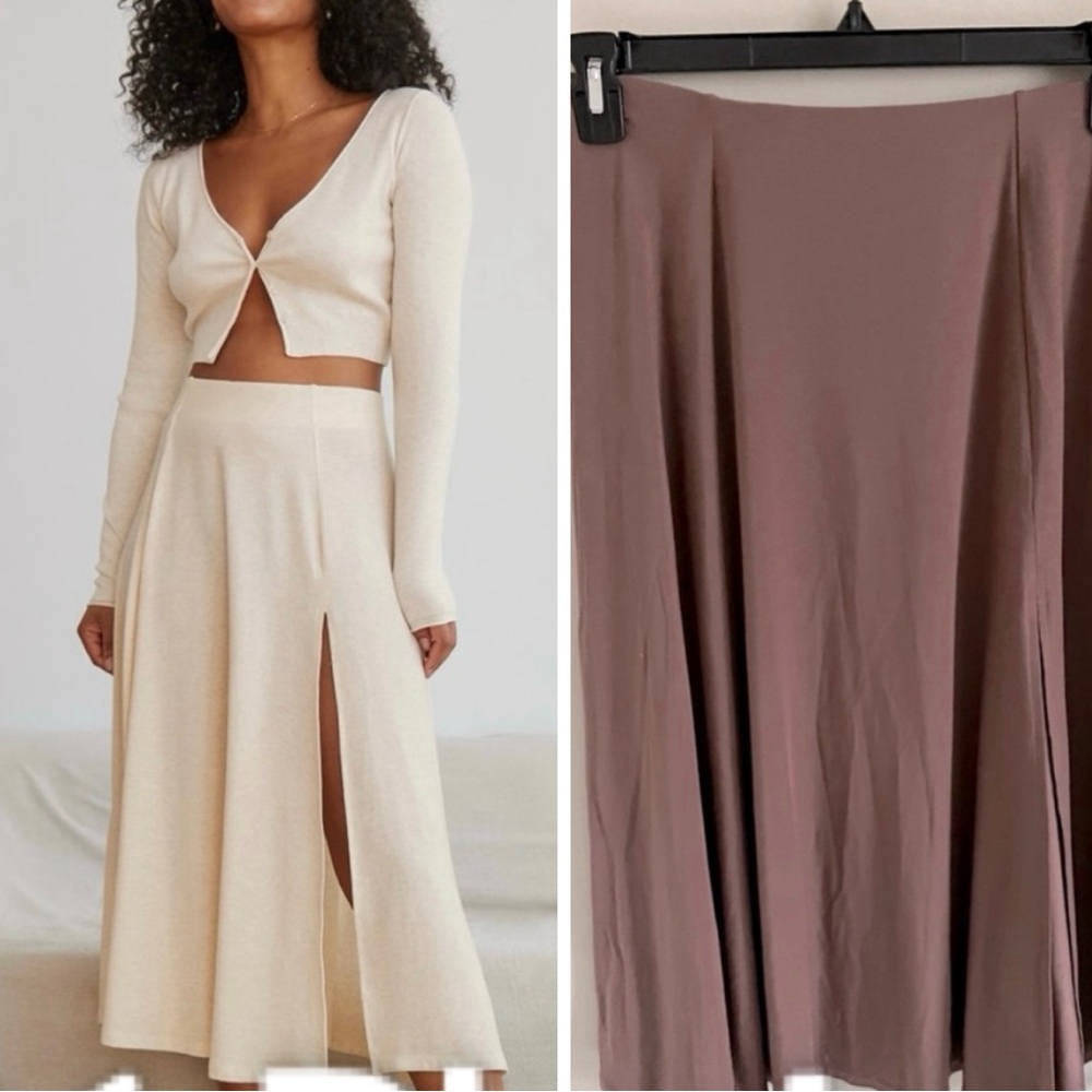 Wilfred brown midi flowing skirt sz M. NWT “caramelized walnut” color